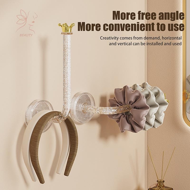 [maybeauty] Crown เชือกผมติดผนัง Scrunchy Holder Rack เครื่องประดับอเนกประสงค์สร้อยคอสร้อยข้อมือ Organizer Stand Wall Key Hanger Hook {TH}