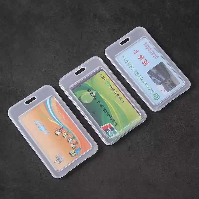 1/3/5 ชิ้น Dual-Sided Clear ID Card Protector - ฝาครอบแบบพับกันน้ําและกันฝุ่น, การออกแบบ Arc Ergonomic สําหรับใช้ในทุกวัน (11.2x7 ซม.)