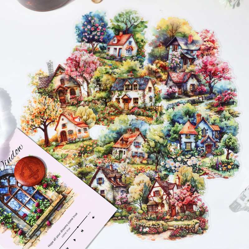 เว่ยเว่ย 20 ชิ้น [ชุดฤดูใบไม้ผลิดอกไม้] บัญชีมือมูลนิธิวารสารสติกเกอร์สัตว์เลี้ยงสติกเกอร์กระดาษสมุดวัสดุชุดสมุด