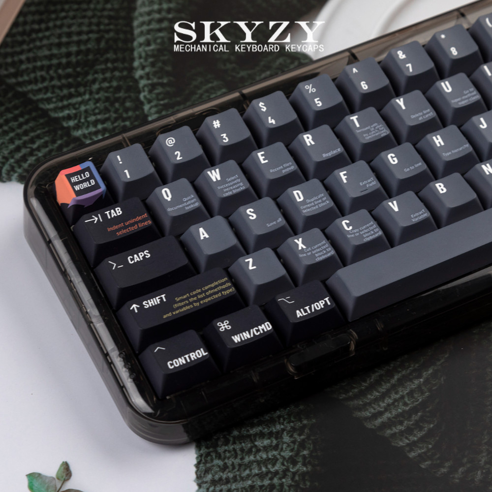 Dark programmer Keycaps Cherry Profile สีดำ PBT Dye Sub Keycap