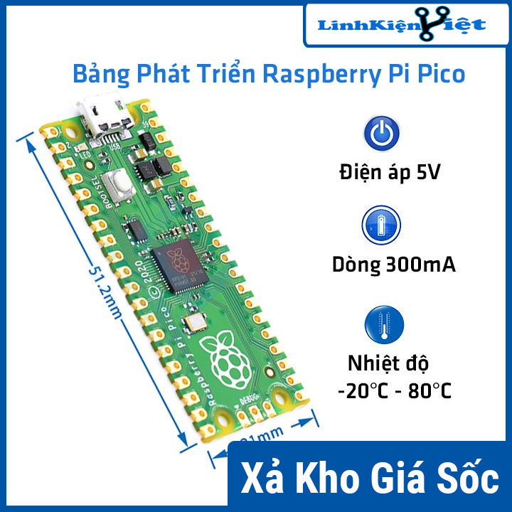 Raspberry Pi Pico Raspberry Pi PICO บอร์ดพัฒนาแกนคู่ RP2040 รองรับ Micro Python