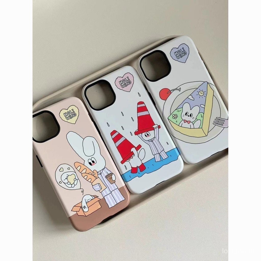 เคสป้องกันโทรศัพท์มือถือ แบบสองชั้น กันกระแทก ลายการ์ตูน Two-in-One สําหรับ iPhone 15 Pro 12 Pro Max