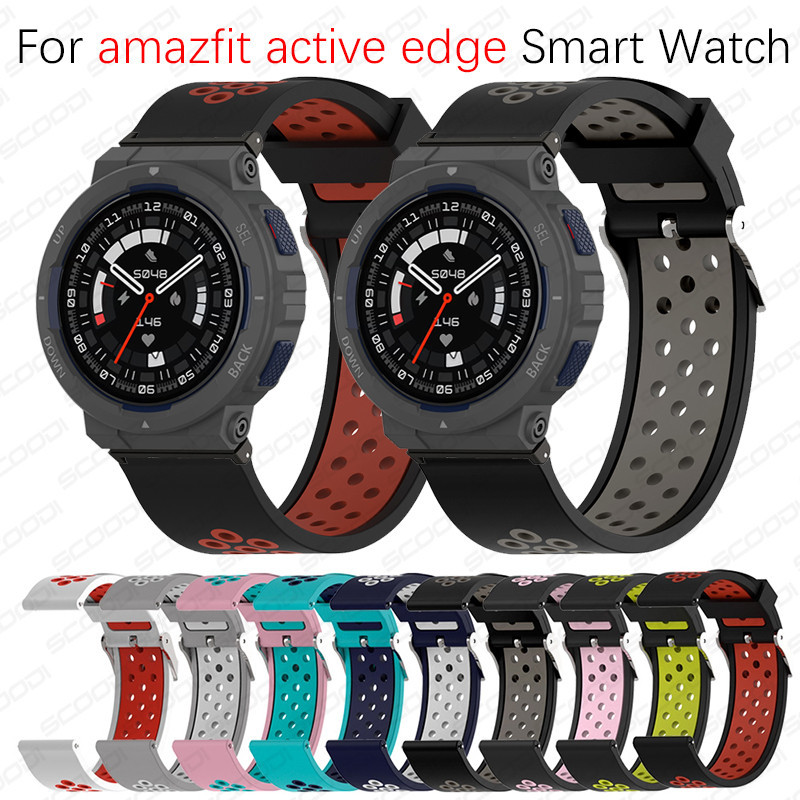 สายนาฬิกาข้อมือซิลิโคน แบบเปลี่ยน สําหรับ Amazfit Active Edge Smart watch