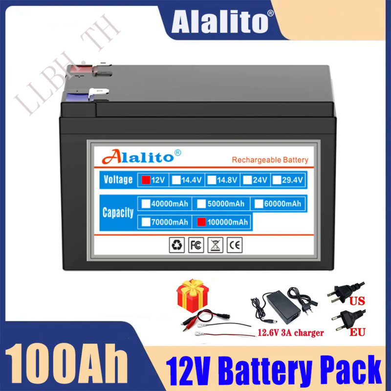 12v 18650 Li-ion rechargeable battery pack 100Ah 30A battery for solar energy built-in high current 