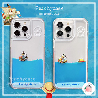Anime Floating Ship Flow Liquid Quicksand Phone Case Compatible for iPhone 17 16 15 14 13 12 Pro Max 11 17promax Acrylic Clear Hard Back Cover Shockproof Mobile Casing
