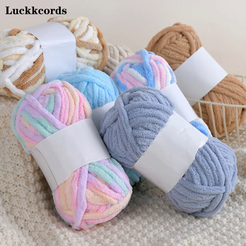 Luckkcords Summer Yarn Ice Stripe Line Single Share Coarse Yarn Ball Stick Needle Thread DIY Hand Wo