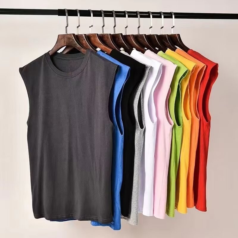 【10 สี】เสื้อกล้าม สีพื้น แฟชั่นฤดูร้อน สําหรับผู้ชาย