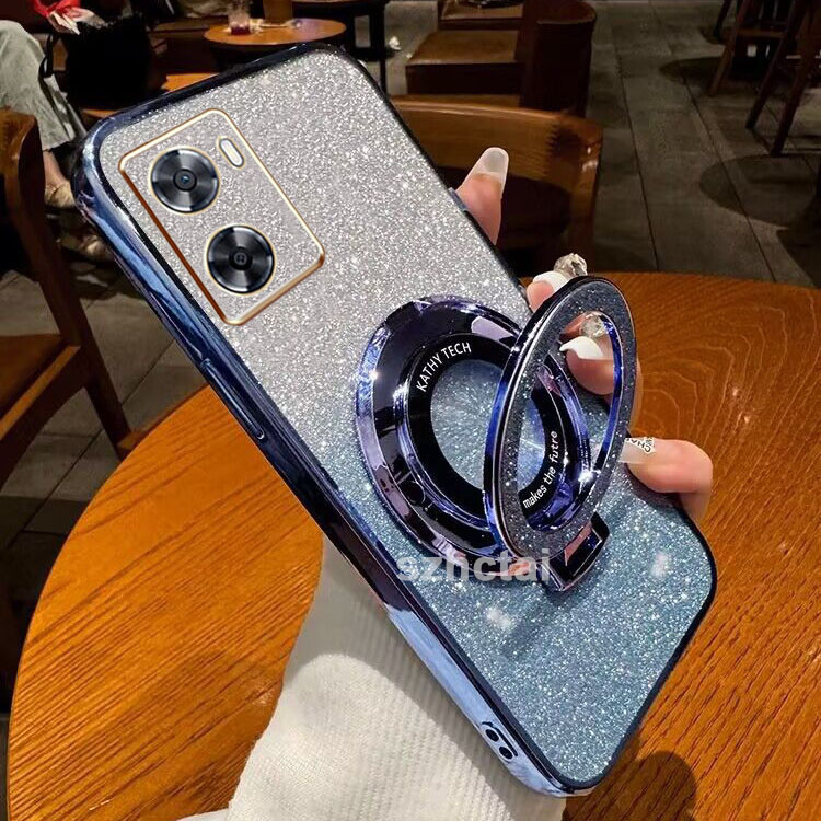 เคสโทรศัพท์ oppo a57 2022 a77 a77s a57s ใหม่ กรอบชุบกลิตเตอร์ โปร่งใส พร้อมตัวดูดแม่เหล็ก เคสป้องกันเลนส์รถยนต์ เคส oppo a57 2022 a77 a77s a57s