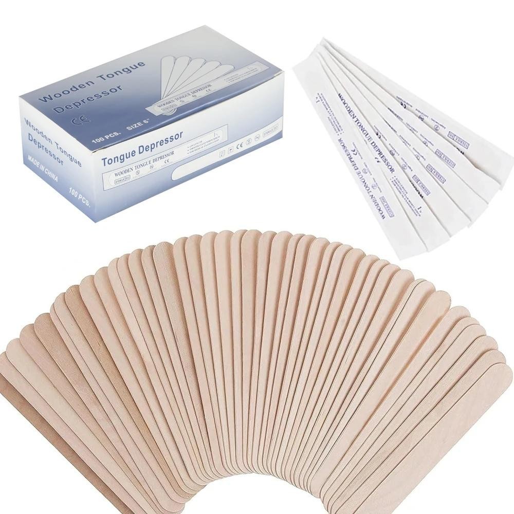 10/30/50/100pcs ทิ ้ งลิ ้ น Depressor ไม ้ Tattoo Waxing Stick กระดาษแต ่ ละแพ ็ คกําจัดขน Sticks อุปกรณ ์ สัก