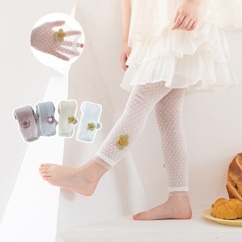 Cadiling 2-8T เลกกิ้งเด็กถุงน่องเด็กระบายอากาศและนุ่มสาว Nine Point Pantyhose