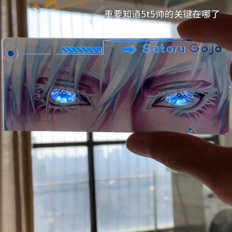 ที่คั่นหนังสืออะคริลิค ลายอนิเมะมหาเวทย์ผนึกมาร Gojo Satoru Blue Six Eyes Pupil of The Sky Card คุณภาพสูง สะท้อนแสง ของขวัญ สําหรับสะสม