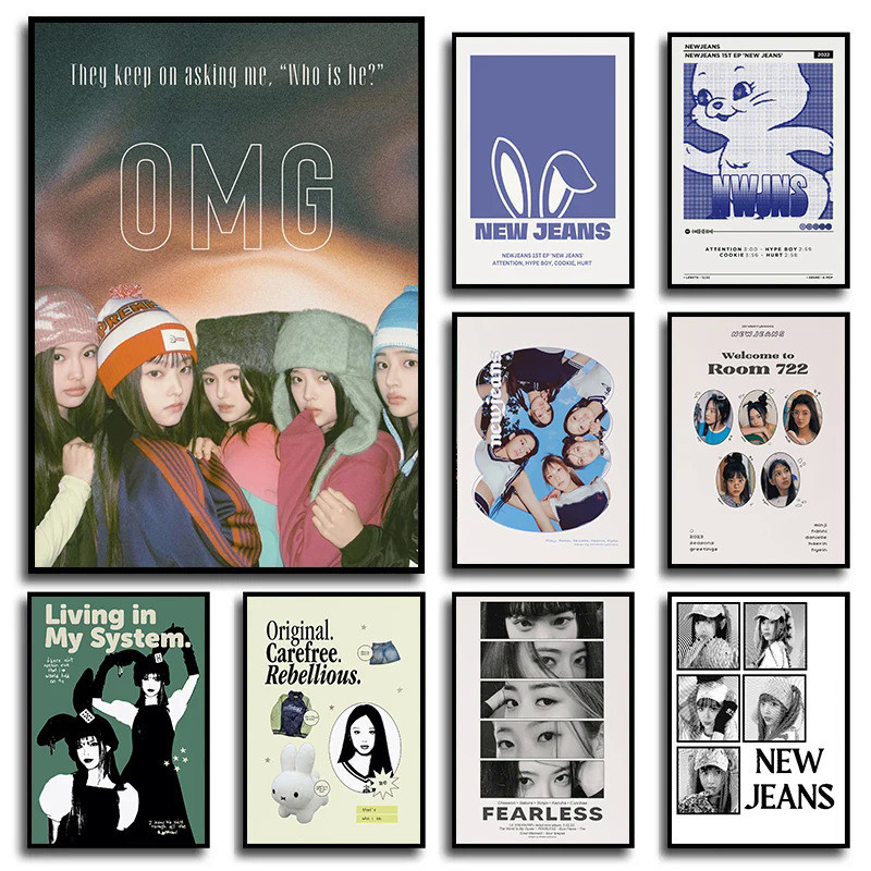 โปสเตอร์ อัลบั้มเพลง Kpop girl group idol OMG สไตล์เกาหลี สําหรับตกแต่งผนังบ้าน ห้อง