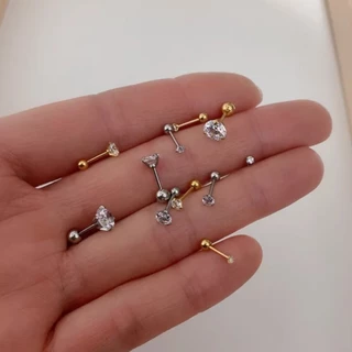 Roselife 1PC Unisex Classic Gold Ball คริสตัล Pierced สกรูต่างหูผู้หญิงผู้ชาย Hypoallergenic Ear Studs เครื่องประดับอุปกรณ์เสริม