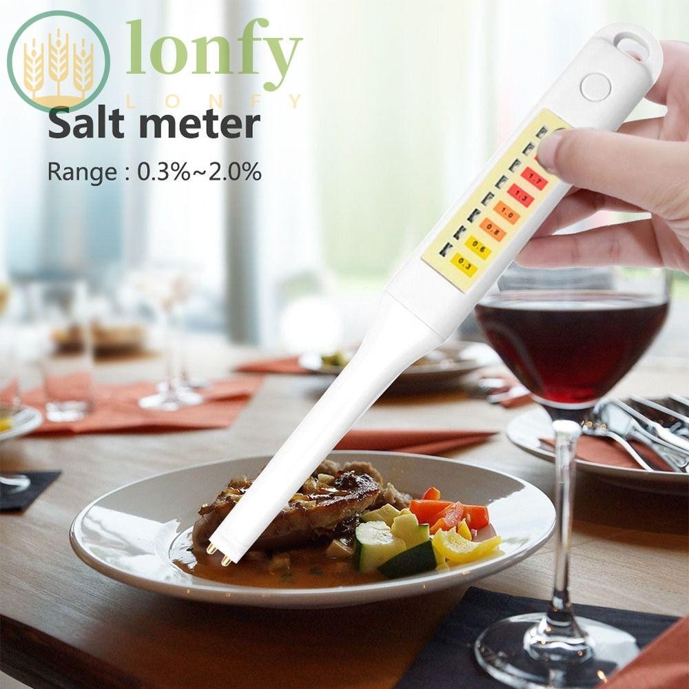 Lonfy LED Salinity Meter, ABS,0 ทองแดงสีขาวอิเล ็ กทรอนิกส ์ อาหาร Salinity Tester, แบบพกพาซุปน ้ ําเค ็ ม Hydrometer บ ้ านห ้ องครัว