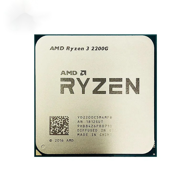 ใช้ AMD Ryzen 3 2200G R3 2200G 3.5 GHz Quad-Core Quad-Thread CPU โปรเซสเซอร์ YD2200C5M4MFB ซ็อกเก็ต 