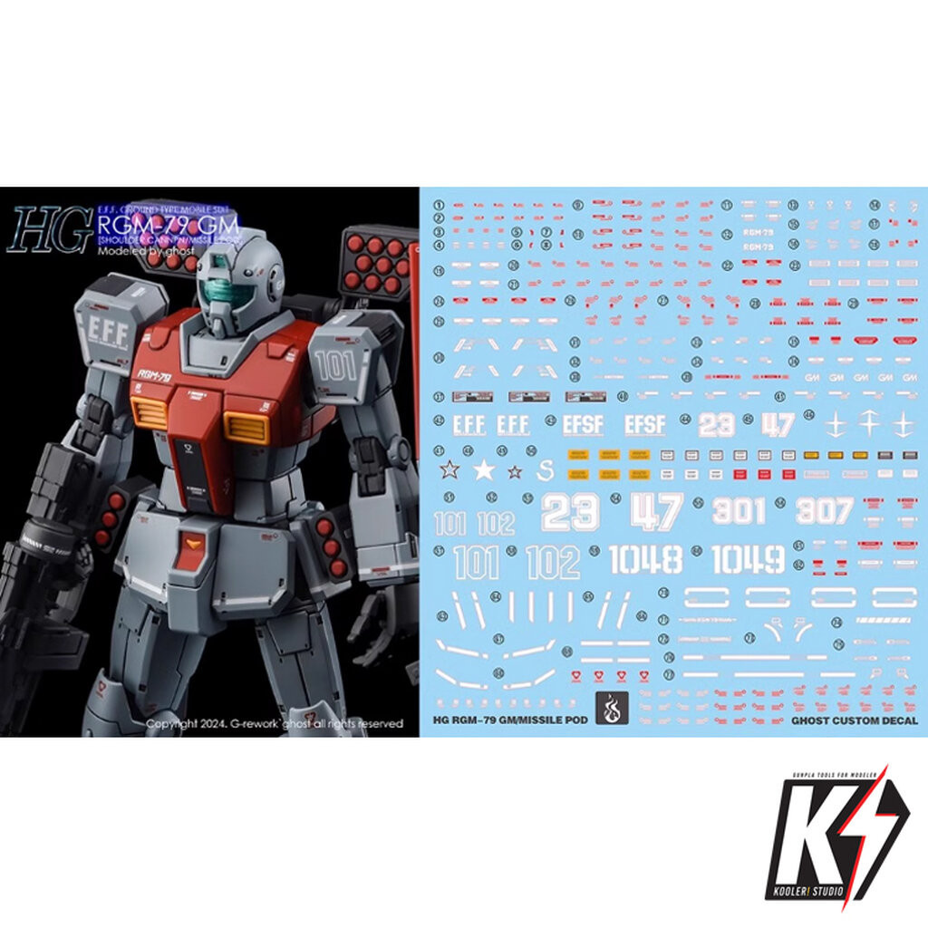 Waterdecal CG HG RGM-79 Missile POD #ดีคอลน้ำสำหรับติดกันพลา กันดั้ม Gundam พลาสติกโมเดลต่างๆ