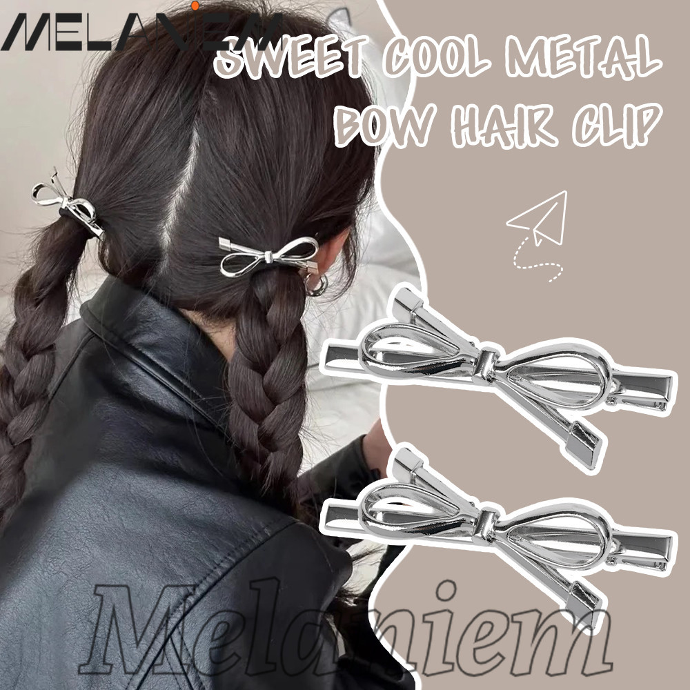กิ๊บติดผมโลหะกุทัณฑ์-เครื่องประดับผม-ที่ใส่ผมหางม้า-คลิปปากเป็ดด้านข้าง-แฟชั่น,หวานเย็น,สไตล์เกาหลี อิน -กิ๊บเงินขนาดใหญ