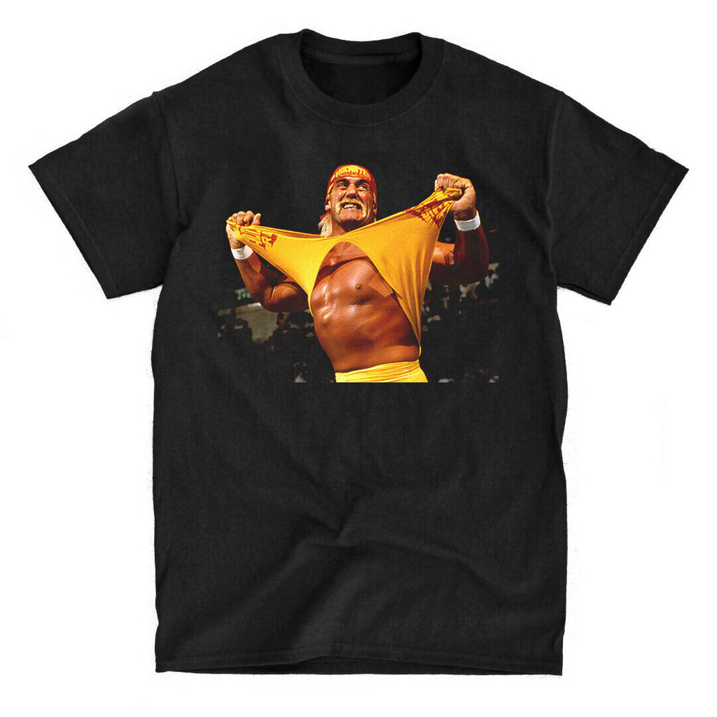 เสื้อยืด Hulk Hogan Black เรือ Fast คุณภาพสูง
