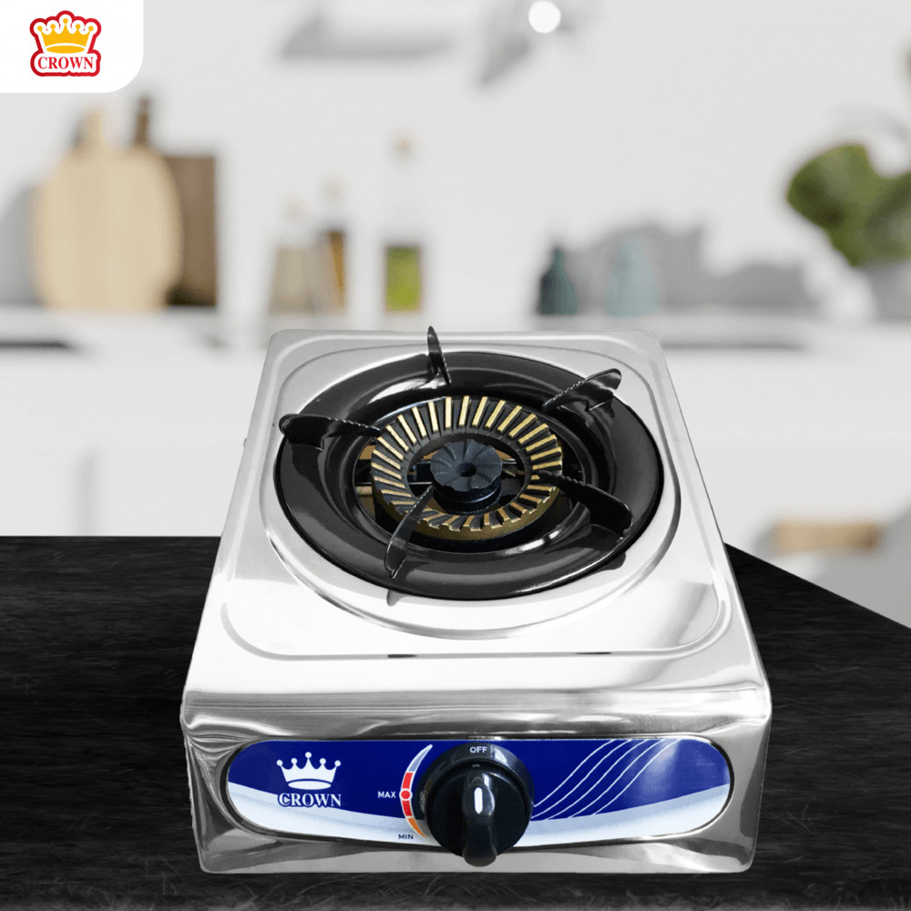 LOCAL789 CROWN เตาแก๊สตั้งโต๊ะหน้าสเตนเลส 1 หัวเตาเหล็กหล่อ VANDA-SS01 ร้านอยู่ในไทย