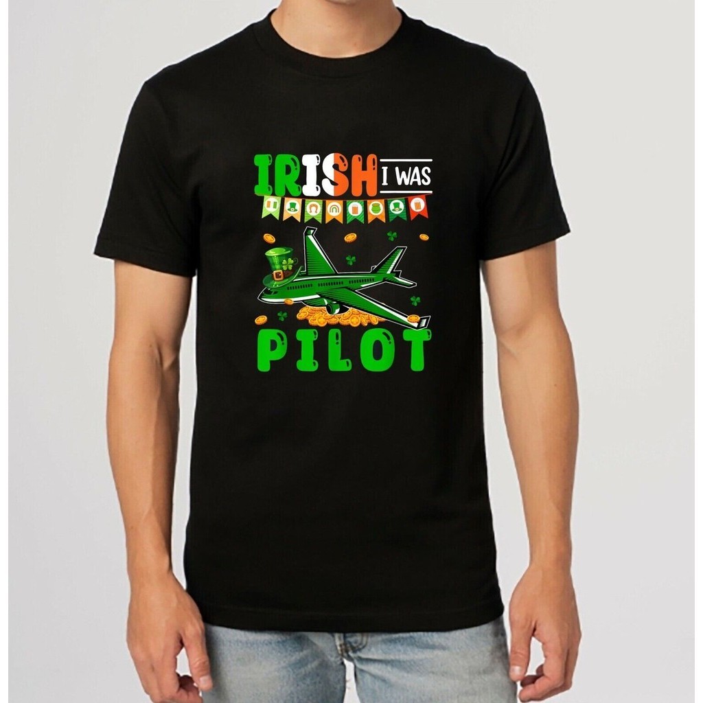 New Irish I Was Pilot St. เสื้อยืดทีม PatrickS Day Irish Proud