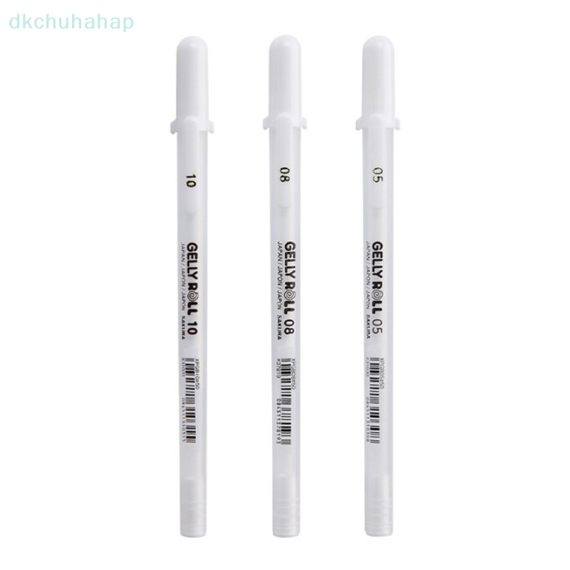[DKC ] Sakura Gelly Roll Gel Pen สีขาว 0.5 มม.0.8 มม.1.0 มม.สูง Light Marke ปากกากระดาษแข ็ งสีดํา Art Paing ปากกา White Line ปากกา