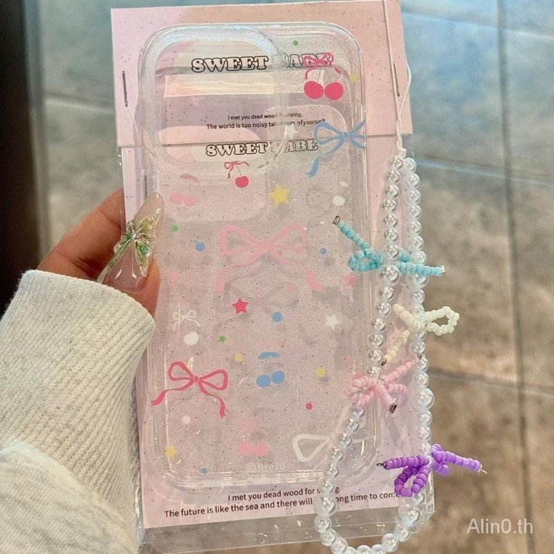 เคสโทรศัพท์ เหมาะสําหรับ iPhone x xs xr xsmax 11 12 13 14 15 Pro max Plus Glitter สีชมพูสีฟ้าโบว์ใสนุ่มรวมทุกอย่างหลุมขนาดใหญ่กันกระแทกโทรศัพท์มือถือป้องกันกรณีเชลล์ FRS4