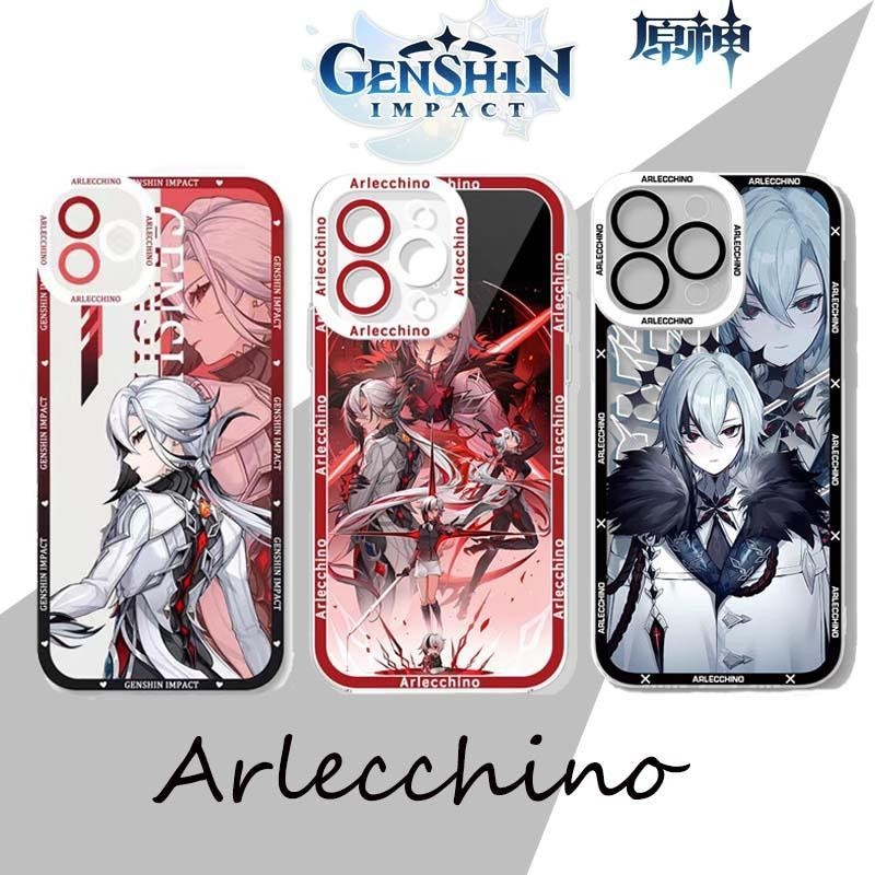 Shell สําหรับ iphone 15 Pro Max 11 14 13 12 Mini 7 8 Plus X XS XR โทรศัพท์มือถือเคสซิลิโคน Genshin Impact Arlecchino โปร่งใส Cool รูปแบบนุ่ม