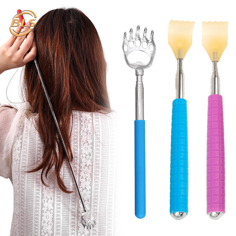 สะดวกยืดสแตนเลสด ้ ามยาว Scratcher กลับ - Creative Multifunctional Body Itch Scratching Massager พร ้ อม Rolling Ball
