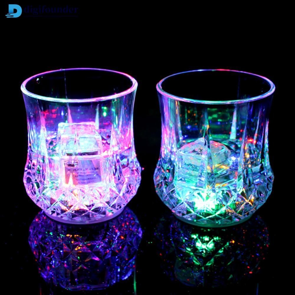 Digifounder 70ml ถ้วยกระพริบไวน์เบียร์ Whisky แก้วน้ําเครื่องดื่มแก้ว LED อัตโนมัติเรืองแสงถ้วย Party อุปกรณ์ตกแต่ง G1W1