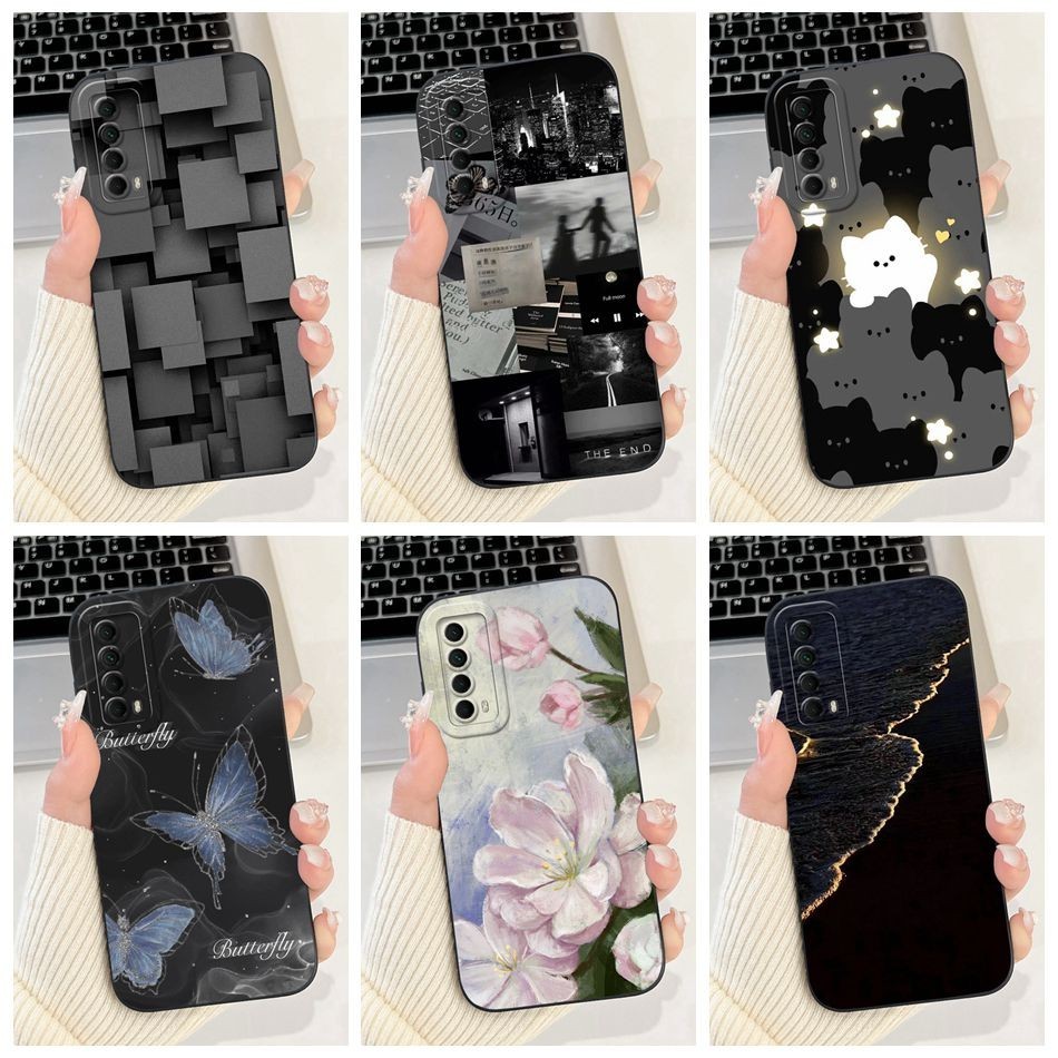 Huawei P Smart 2021 PPA-LX1 PPA-LX2 / Y7A PPA-LX3 แฟชั่นพิมพ์เลนส์ซิลิโคนอ่อนนุ่มป้องกันเคสโทรศัพท์