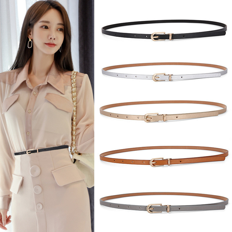 เข็มขัดหนัง PU ของผู้หญิงมีให้เลือกหลายสีเข็มขัดเสื้อผ้าตกแต่งแฟชั่น