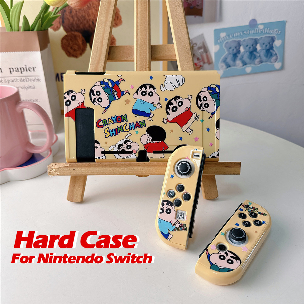 เข้ากันได้กับ Nintendo Switch V1 / V2 / OLED Crayon Shin-chan Hard Case Switch อุปกรณ์เสริมเกมคอนโซล Handle Protector PC Hard Cover Gaming & คอนโซล