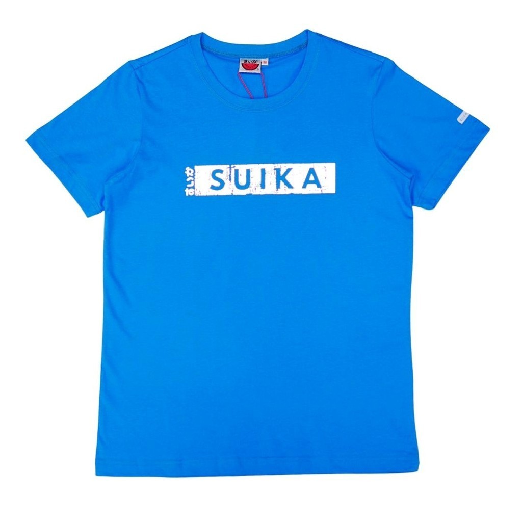 แตงโม (SUIKA) เสื้อยืดคอกลมแขนสั้นพิมพ์ SUIKA บนฟอยล์สีเงิน TS.O-002