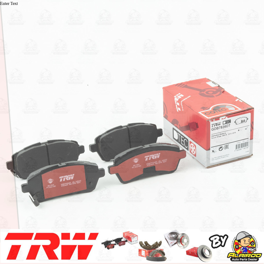 TRW ตัว TOP DTEC ผ้าเบรคหน้า Ford Fiesta 1.4, 1.6,1.0T 4D, 5D ปี 2011-2018   GDB 7836 DT
