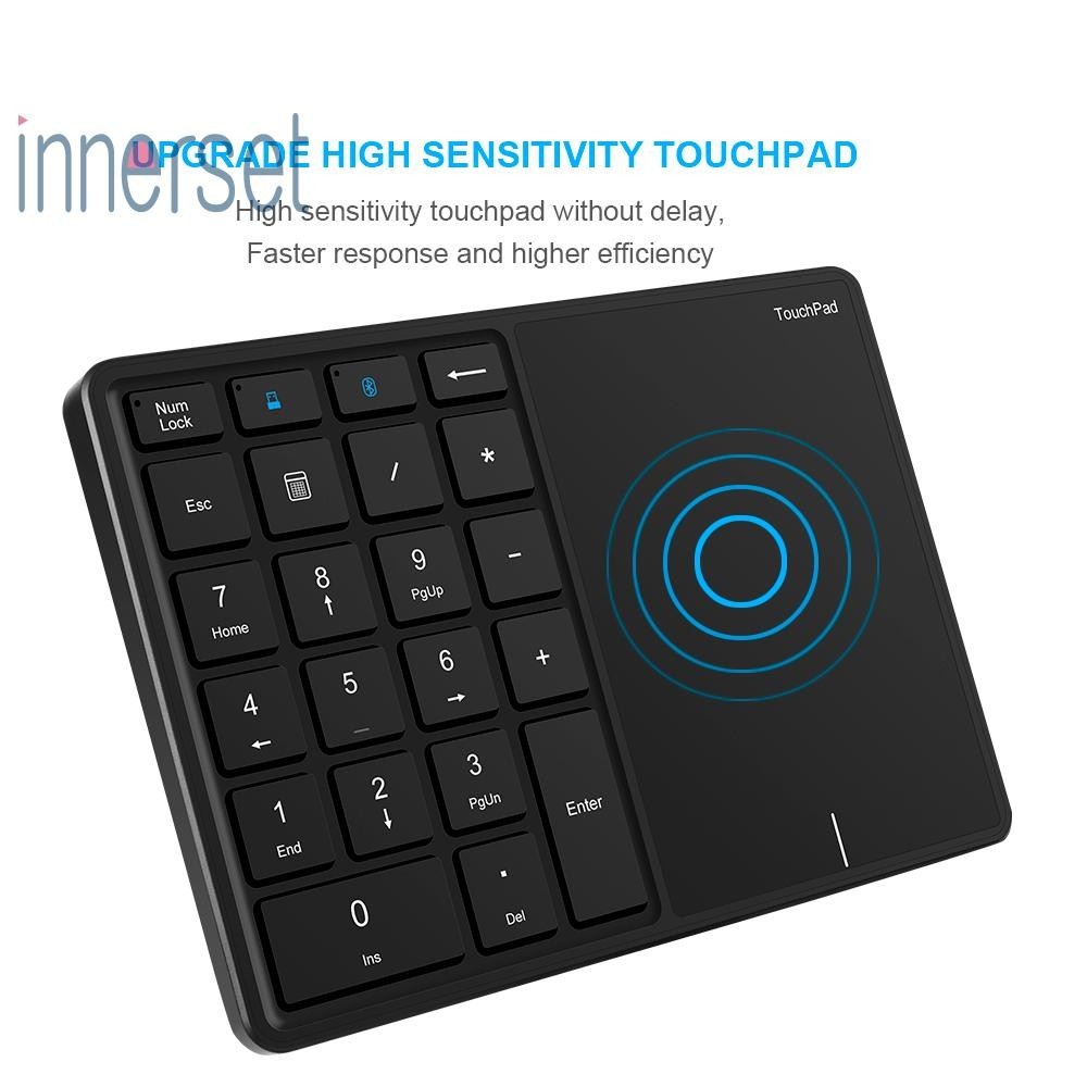 แป้นพิมพ์ตัวเลขไร้สาย 2.4G Bluetooth-Compatible Number Pad สําหรับแล็ปท็อปโน้ตบุ๊ค [innerset.th]