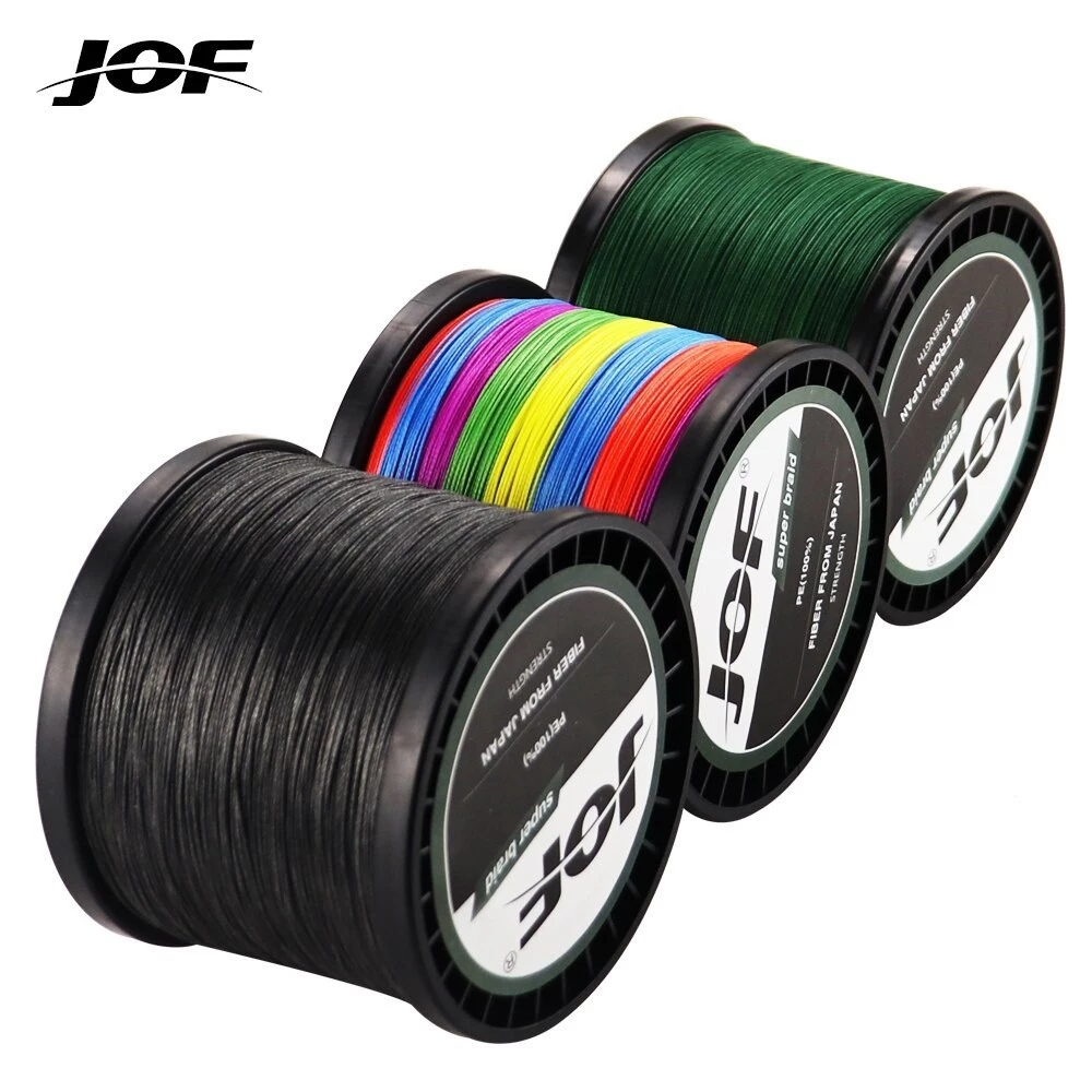 Jof PE สายตกปลาถัก 1000m 300m 8 strands Multifilament สายตกปลาลวดตกปลาปลาคาร์พ 20-100lb สายถัก PE ตกปลาลวด