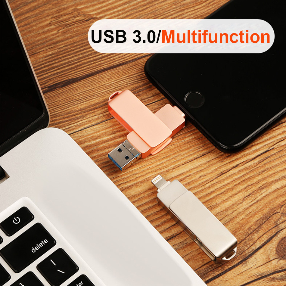 Usb 1tb Flash Drive/otg 4 in 1/Iphone Flash Drive/For Usb3.0 Lightning Metal Memory Stick/Micro USB Stick สําหรับ Ios PC โทรศัพท ์ Android