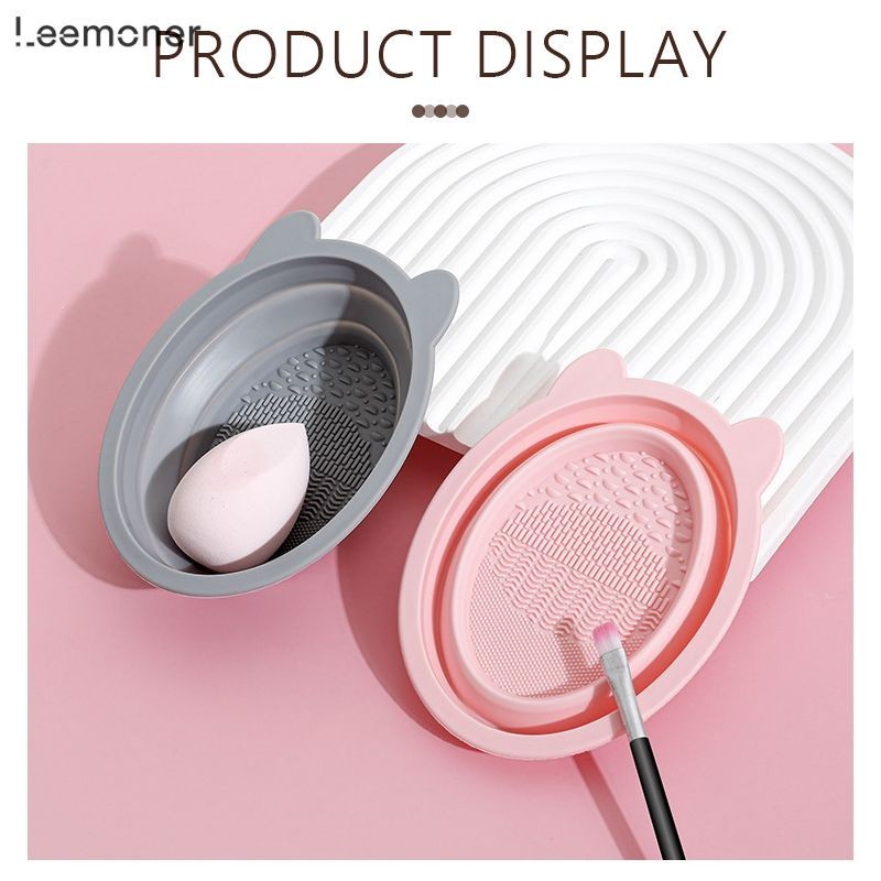 【Lemon】ชามซิลิโคน พับได้ สําหรับทําความสะอาดแปรงแต่งหน้า 1 ชิ้น-LN