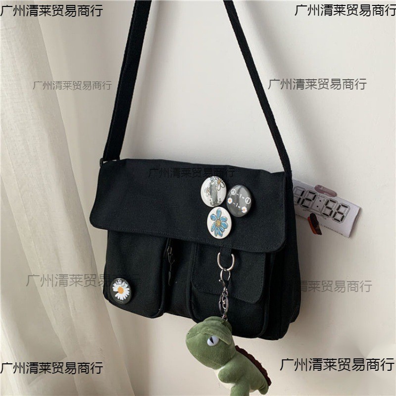 New Product#Canvas Bag Female Student Korean Style Messenger Bag New Little Daisy Cute Wild Shoulder Large Capacity Schoolbag.4wu