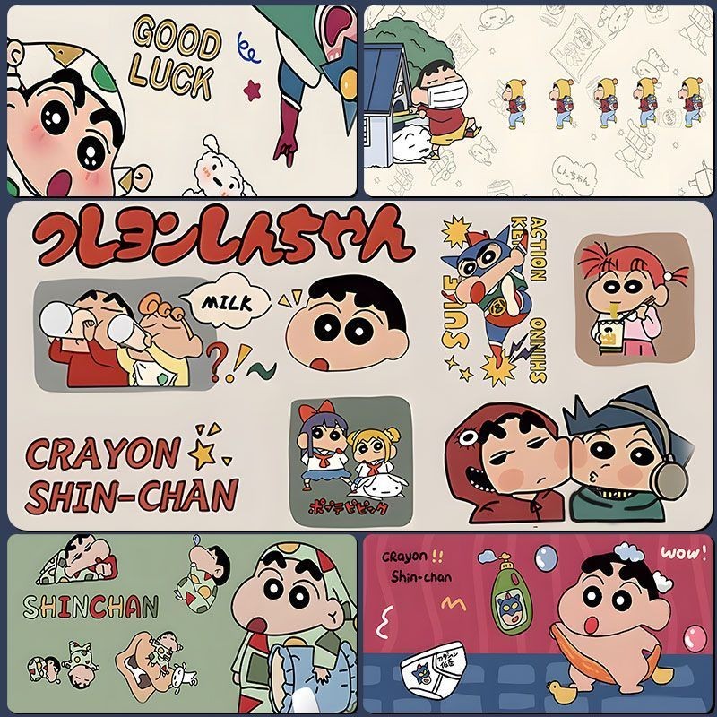 แผ่นรองเมาส์ Crayon Shin-Chan ขนาดใหญ่ชายหญิงหอพักแผ่นรองแป้นพิมพ์คอมพิวเตอร์แผ่นรองโต๊ะศึกษาการปรับแต่งตะเข็บสํานักงาน
