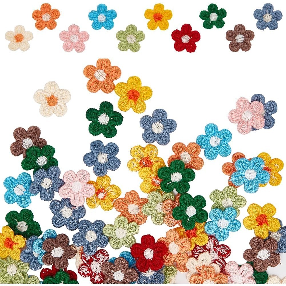30 ชิ ้ นผสมสีดอกไม ้ แพทช ์ ซ ่ อมเย ็ บบนแพทช ์ DIY Appliques 1.5 ซม.กว ้ าง