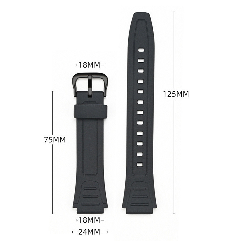 สายนาฬิกา 18 มม . สําหรับ Casio W-800H F-91 W-218H สายนาฬิกาเปลี ่ ยนสายสีดํา