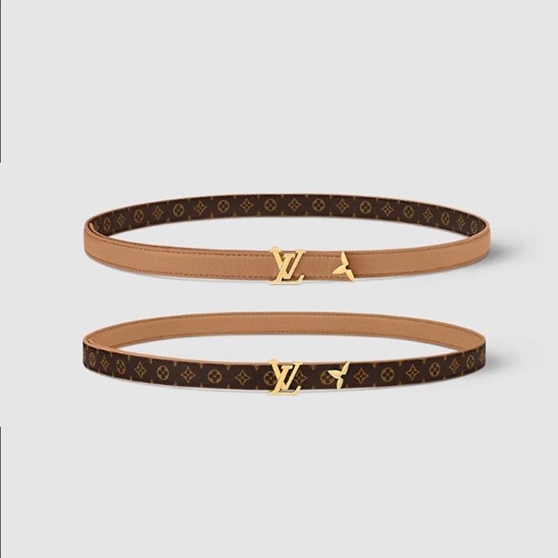 คุณภาพสูงคุณภาพสูง 20 มม. Pretty Reversible Belt--Monogram Canvas Recto Side & Arizona Calf Leather Verso Side