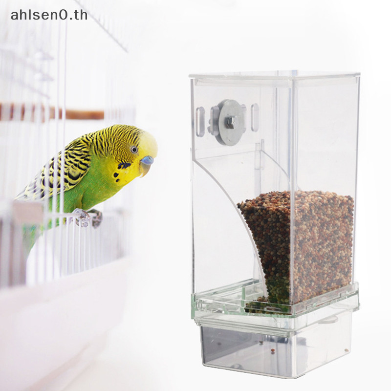 Ahlsen0 โปร ่ งใสอัตโนมัติ Bird Seed แขวนกล ่ องอาหารและ T Parrot Cage อุปกรณ ์ เสริม Bird Supplies th