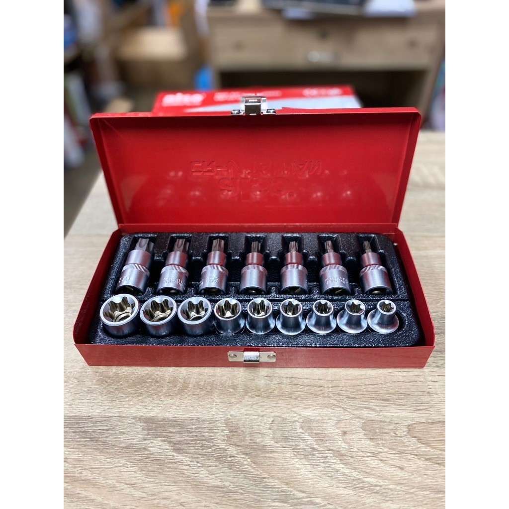 GP ALSO ประแจชุด บล็อกชุด บล็อกอี E หัวจม บล็อกท๊อกซ์ TORX เดือยโผล่ 16 ชิ้น เก็บเงินปลายทาง