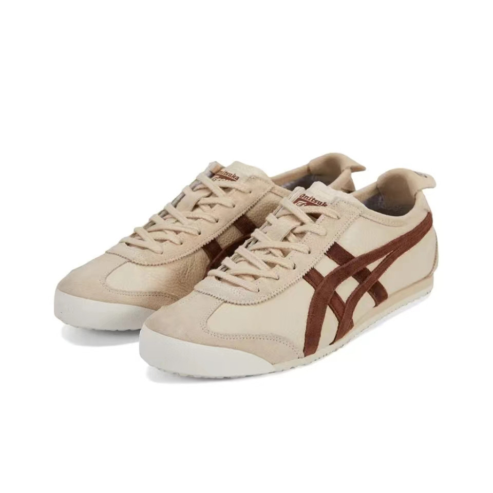 【ของแท้ 100%】Onitsuka Tiger Mexico 66 โอนิซึกะไทเกอร์ Beige/Brown 1183B391-251 Low Top Unisex Sneakers