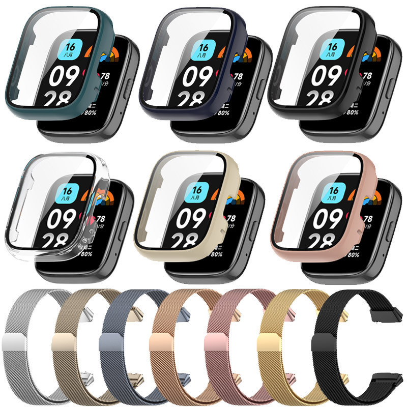สําหรับ Redmi Watch 3 Active Smart Watch เปลี ่ ยนสายโลหะ Magnetic Milan สายรัดข ้ อมือ PC Case Protection