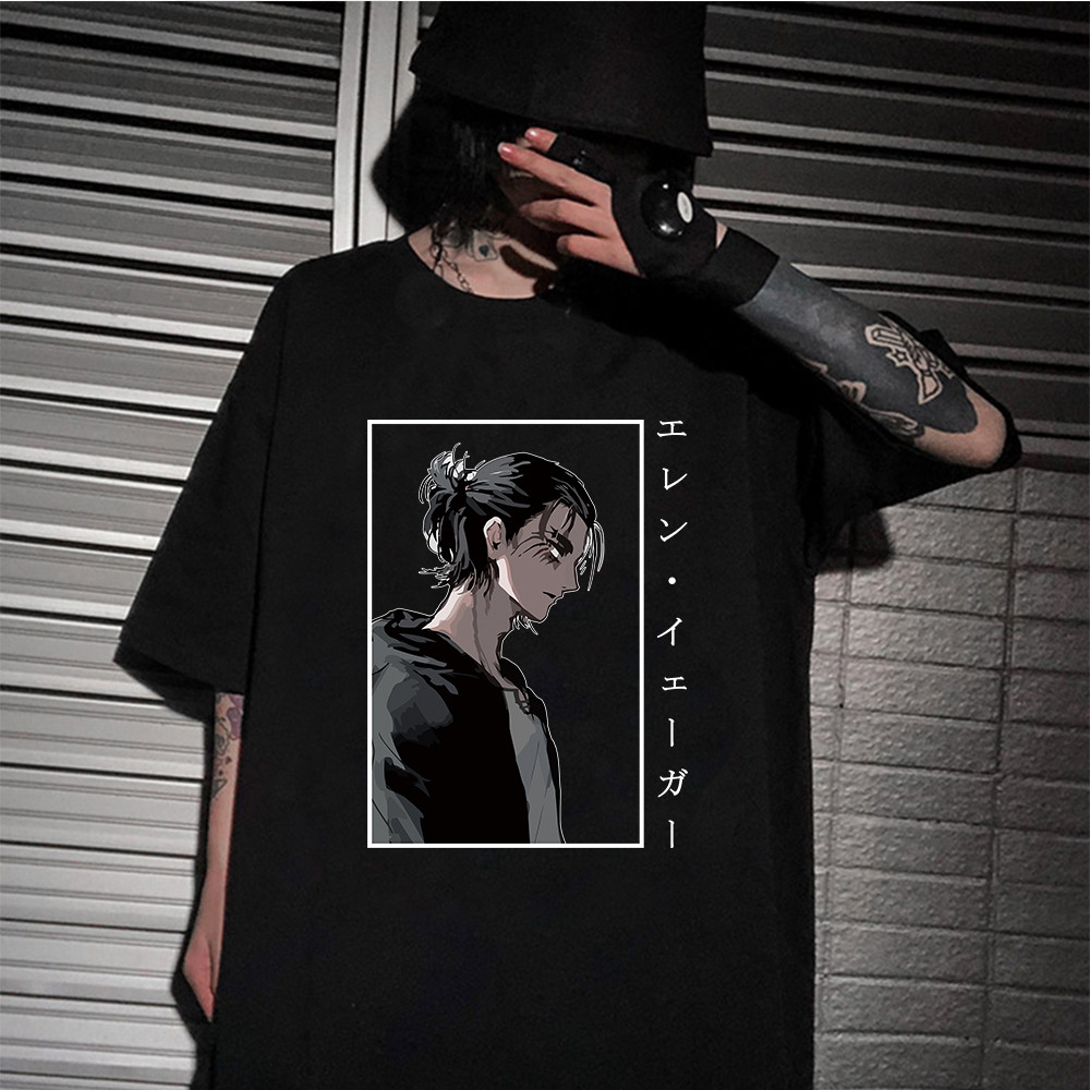 Japanese Anime Attacks on Titan Eren Yeager T-shirt Casual Printed T-Shirt S-5XL