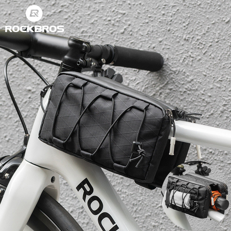 Rockbros กระเป๋าหลอดด้านหน้าความจุขนาดใหญ่ Pendent กระเป๋าท่อบนแบบพกพา MTB จักรยานเสือหมอบทนทานสะดวกจัดเก็บกระเป๋าอเนกประสงค์อุปกรณ์ปั่นจักรยาน