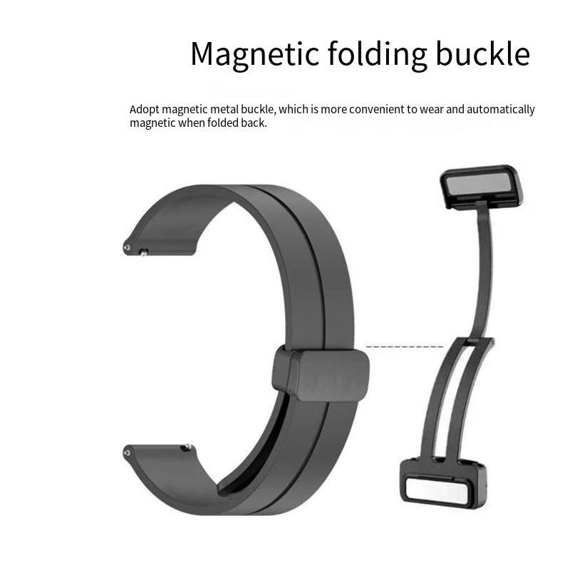 20 มม.22 มม.สายนาฬิกาซิลิโคนหัวเข็มขัดแม่เหล็กกีฬา Quick Release Universal สร้อยข้อมือสําหรับ Samsung Galaxy Watch 3/4/5/5Pro/6